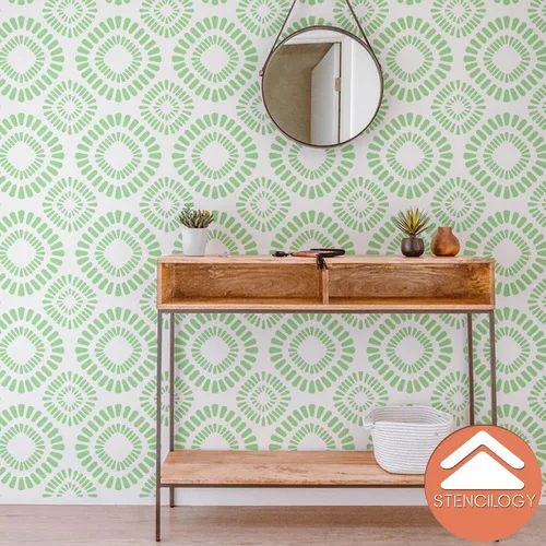 Vista 7 de STENCILOGY® / Asi - Plantilla de pared XL de 24 x 38 pulgadas, patrón de plantilla de pared floral grande, plantillas de pared grandes para pintar