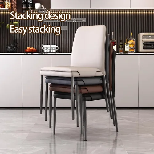Vista 8 de Sillas de cocina de comedor, sillas de comedor con patas de metal, sala de estar, comedores apilables, silla de cocina, silla de comedor al aire