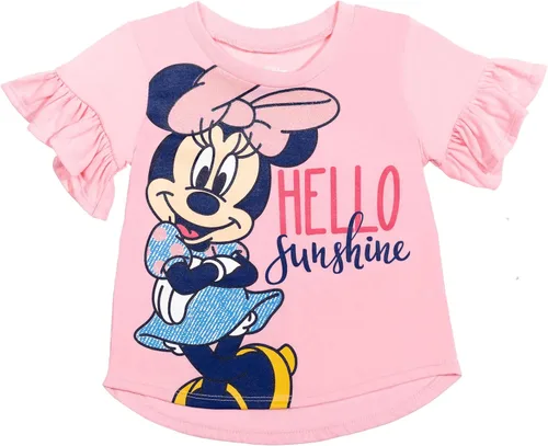 Vista 2 de Disney Minnie Mouse Princess Frozen Little Mermaid T-Shirt Leggings and Scrunchie 3 Piece Outfit Set Infant to Big Kid