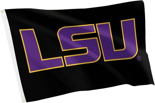 Vista 9 de Desert Cactus Bandera de la Universidad Estatal de LSU Louisiana de 3 x 5 Blanco