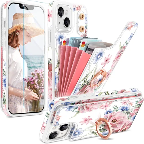 Vista 9 de Fingic Compatible con iPhone 14, iPhone 13 Funda con clip para cinturón, carcasa delgada combinada con soporte giratorio para cinturón, funda
