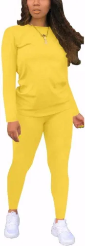 Vista 11 de Nimsruc Conjuntos de dos piezas para mujer casual 6536 Negro