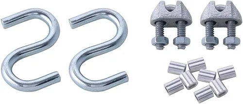 Vista 4 de HOME MASTER HARDWARE Kit de reemplazo de cable y polea, 4 poleas resistentes de 3 pulgadas, 2 cables galvanizados para aeronaves, diámetro 3/32, 12