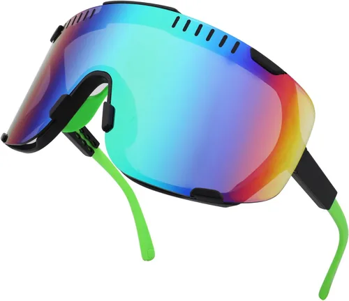 Vista 4 de Karsaer Vision - Gafas de sol deportivas para ciclismo, a prueba de viento, para MTB correr, playa, voleibol, béisbol, pantallas grandes de los años