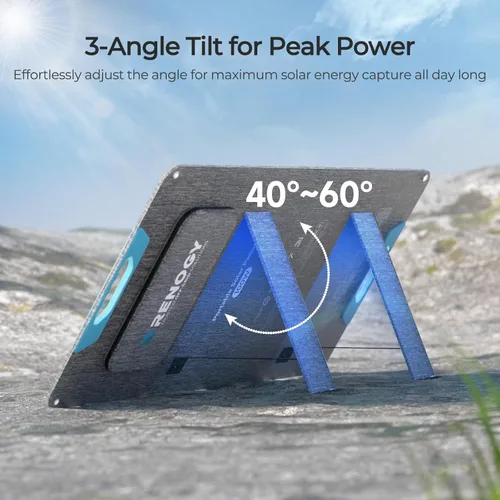 Vista 5 de RENOGY REGO Panel solar portátil de 100 W, paneles solares Renogy IP65 impermeables, panel solar plegable de 100 vatios para camping, senderismo