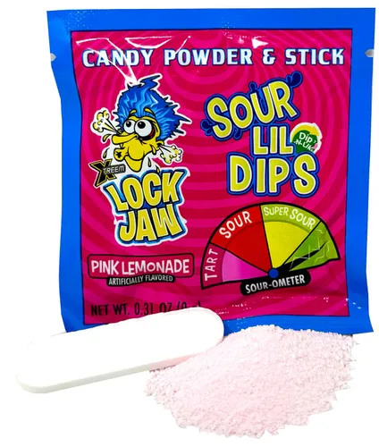 Vista 3 de crait Lockjaw Sour Lil Dip Candy - Palitos de inmersión a granel con polvo, paquete variado de 36