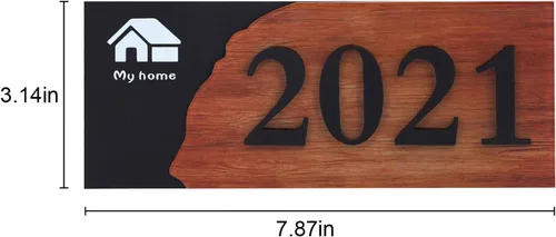 Vista 5 de Letrero personalizado con número de casa en 3D, placa de letrero personalizable con logotipo personalizado, placa de texto, pizarra, para interiores