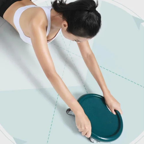 Vista 7 de Rueda de rodillo abdominal, equipo de ejercicio abdominal con rodilleras, tabla de rueda abdominal multifuncional para mujer, rotación de 360°