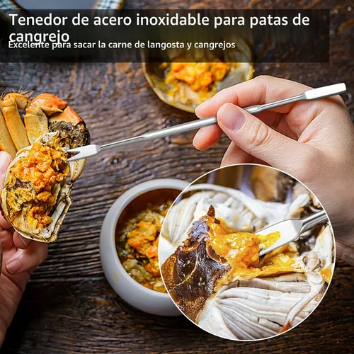 Vista 5 de suoundey Juego de herramientas para mariscos con cascanueces de langosta, pinzas de cangrejo de acero inoxidable, tenedor de patas de cangrejo