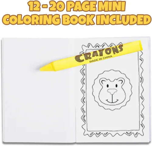 Vista 4 de ArtCreativity Paquete de 12 mini libros para colorear de animales del zoológico para niños con 12 paquetes de crayones – Recuerdos de fiesta
