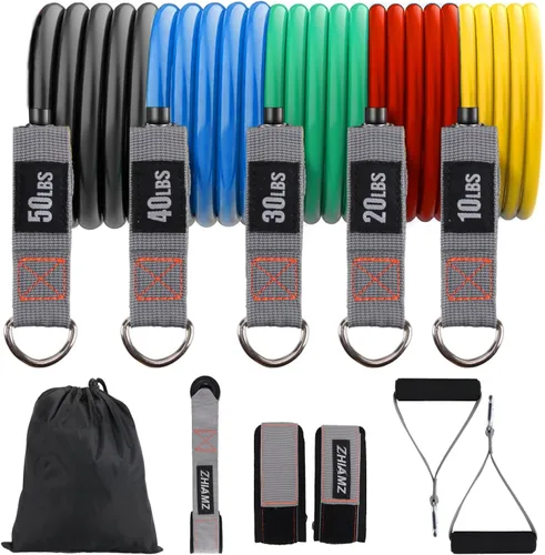 Vista 10 de Resistance Bands with Handles, Single Resistance Bands, Exercise Bands with Handles, for Resistance Training, Physical Therapy, Home Workouts