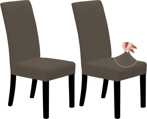 Vista 14 de Easy-Going - Juego de 2 fundas elásticas para sillas de comedor, fundas para sillas de comedor, fundas para sillas Parsons para comedor, ceremonia