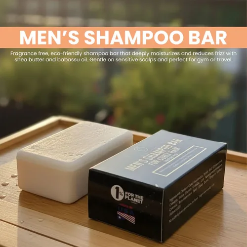 Vista 7 de Controlled Chaos Barra de champú sólido para cabello rizado para hombres con manteca de karité y aceite de babasú, hidratante y control