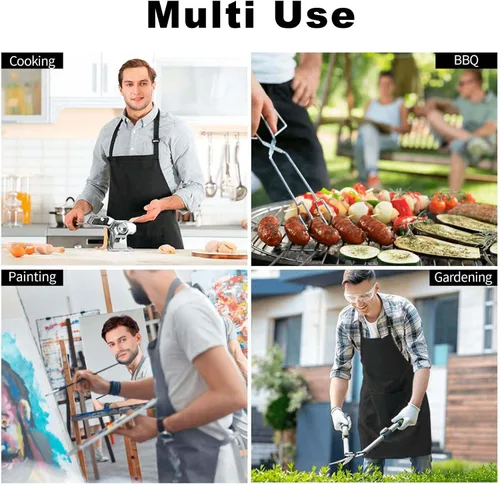Vista 7 de Delantal de chef personalizado para hombres y mujeres, para cocinar, con nombre, logotipo, foto, regalos de cocina para familiares y amigos