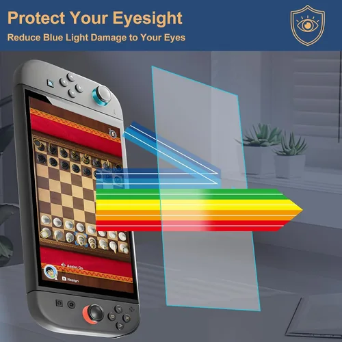 Vista 7 de Paquete de 2 protectores de pantalla antirreflectantes para Nintendo Switch 2 [7.9 pulgadas], ultra transparente, bloqueo de luz azul, resistente a