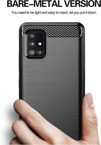 Vista 2 de M MAIKEZI Funda para teléfono celular Galaxy A71 5G, TPU suave funda protectora delgada de moda con protector de pantalla HD (negro)