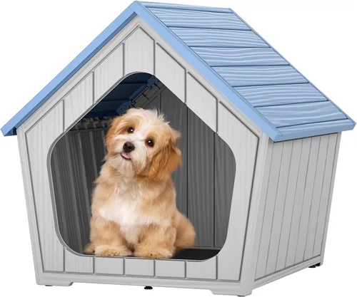 Vista 16 de Fancyango Casa para perros – Mueble para perreras para exteriores e interiores, refugio resistente a la intemperie para perros pequeños y medianos