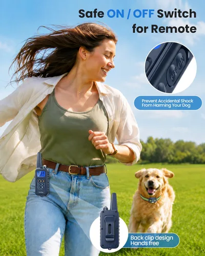 Vista 6 de Collar electrónico para perro con control remoto, collar de entrenamiento de perro impermeable de 2600 pies para perros pequeños, medianos