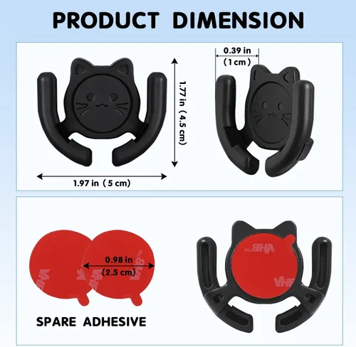 Vista 2 de Soporte multisuperficie para automóvil, paquete de 2 unidades compatible con soportes Popsocket, accesorios de soporte de dispositivos manos libres