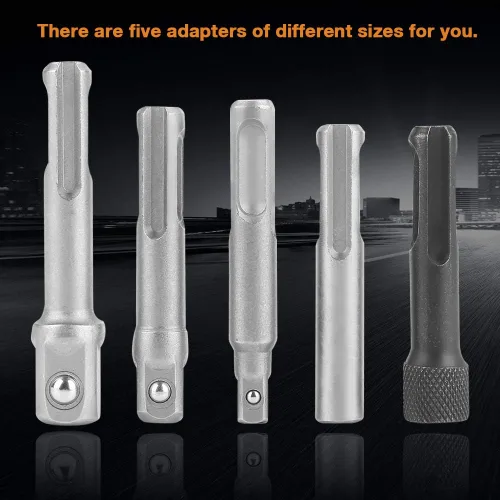 Vista 8 de Juego de 5 adaptadores de llaves de enchufe, adaptador SDS Chuck SDS Plus a SDS, adaptador SDS Plus Adpter accesorios de herramientas eléctricas