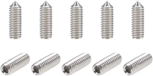 Vista 4 de uxcell 50pcs M3x3mm interno Hex Socket Set Tornillos Grub Punto cono 304 Tornillo de acero inoxidable