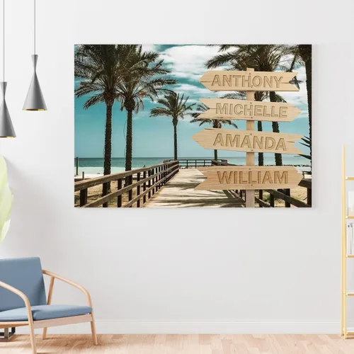Vista 13 de Chiside Letrero de calle familiar con nombre, lienzo artístico para decoración del hogar, lienzo personalizado con nombres de familia, fecha
