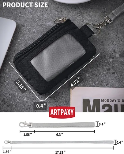 Vista 2 de Cartera minimalista para hombre y mujer, Negro Gris, Classic