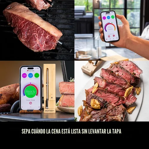 Vista 2 de MEATER Pro: Termómetro inteligente inalámbrico Bluetooth para carne digital Resistencia al calor de 1000°F Largo alcance Precisión certificada
