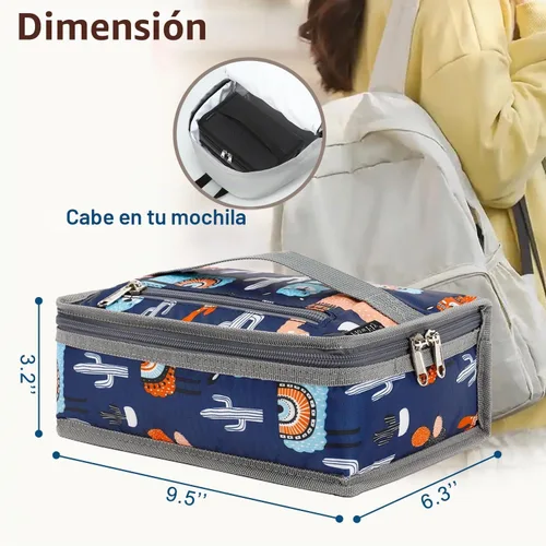 Vista 4 de FlowFly - Pequeña lonchera con aislamiento, con manija, para el trabajo y la escuela (bolsa blanda) (alpaca)