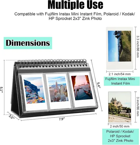 Vista 7 de Paquete de 2 álbumes de fotos para Fujifilm Instax Mini LiPlay 11 90 70 50S 26 25 9 8+ 8 7S / Mini Link SP-1 Impresora, Polaroid Snap SnapTouch