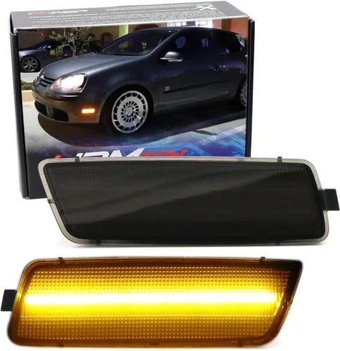 Vista 10 de iJDMTOY Kit de luces laterales de parachoques con lente transparente y ámbar LED completa Compatible con Volkswagen 2006-2009 MK5 Golf/GTI Rabbit