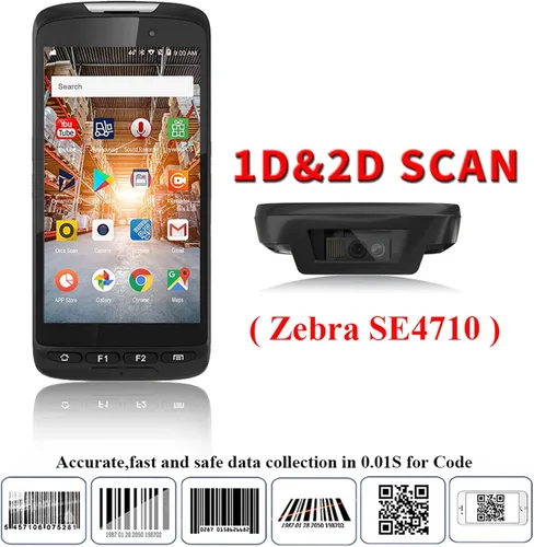 Vista 3 de Android 2D escáner de código de barras computadora móvil 5" PDA resistente de mano, Android 11, CPU Octa Core, 4GB RAM/64GB ROM, Wi-Fi inalámbrico