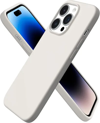 Vista 22 de ORNARTO - Funda para iPhone 14 Pro de 6.1 pulgadas, silicona líquida delgada, azul bebé 3-Layer Full Covered Soft Gel Rubber, Non-Slip Grip