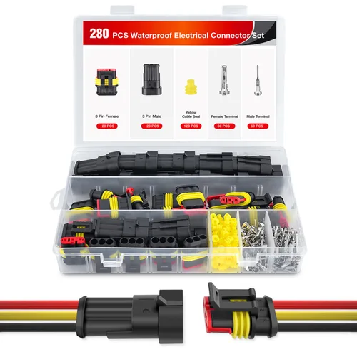 Vista 12 de Nilight 622 piezas conectores eléctricos de 1 2 3 4 5 6 pines, enchufe terminal macho hembra, conectores de cable impermeables, juego de conexión