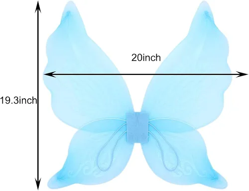 Vista 2 de Fishdown Butterfly Fairy Wings for Girls Dress Up Wings for Party Halloween Costume Birthday Cosplay Big Wings