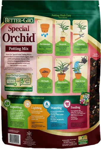 Vista 2 de Better-Gro Mezcla especial de orquídeas – Mezcla para macetas de corteza de orquídeas de primera calidad para macetas, trasplantes, drenaje