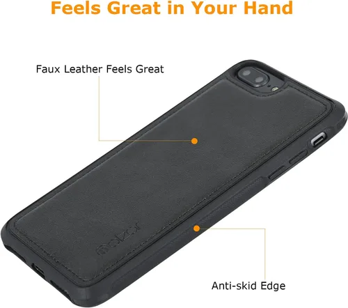 Vista 4 de MAG Series - Funda para iPhone 8 Plus/7 Plus/6 Plus, placa de metal integrada para montaje magnético, funciona con cargadores certificados Qi