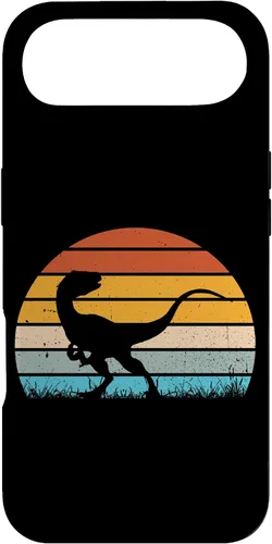 Vista 27 de Retro Sunset Jurassic Velociraptor Dinosaur Case for iPhone 17
