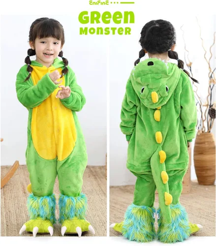 Vista 2 de Enifine Pantuflas peludas de animales para niños y adultos, con suela de gamuza antideslizante, divertido disfraz de Halloween, cosplay, pantuflas