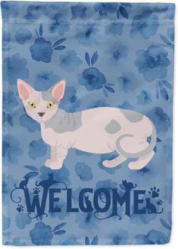 Vista 18 de Caroline's Treasures CK4813CHF - Bandera de bienvenida con gato abisinio azul, manga grande, para porche, para colgar en la pared, poliéster