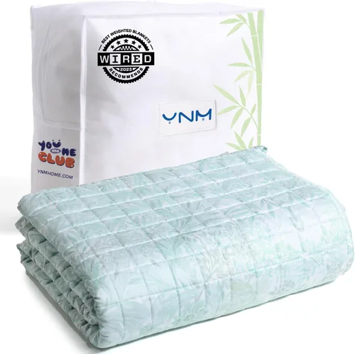 Vista 34 de YnM Manta con peso refrescante para adultos, manta pesada de 10 libras para una persona de 90 libras, perfecta para personas que duermen con calor