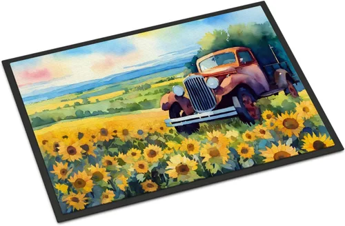 Vista 90 de Caroline's Treasures DAC1621MAT - Felpudo con diseño de camelia en acuarela de 18 x 27 pulgadas, tapete para puerta delantera, para interiores