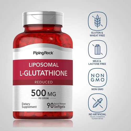 Vista 3 de Piping Rock Glutatión Liposomal 500mg 90 cápsulas blandas