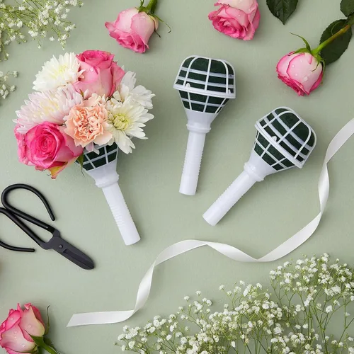 Vista 3 de Juvale Paquete de 6 soportes de espuma para ramos, ideales para flores frescas, decoración de bodas, arreglos florales y proyectos de jardinería
