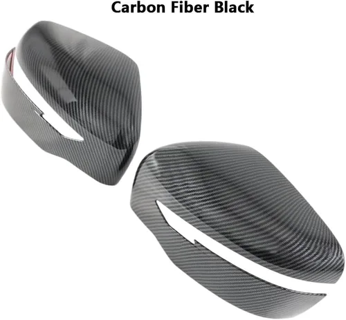 Vista 8 de Funda protectora para espejo retrovisor, compatible con Nissan Navara NP300, fibra de carbono, color negro Par de tapas de carcasa de espejo