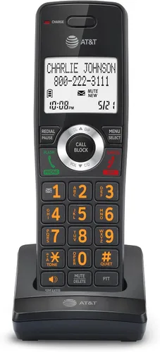 Vista 22 de AT&T DECT 6.0 Teléfono doméstico con cable o inalámbrico con 1 auricular y contestador, bloqueador de llamadas inteligente, identificación
