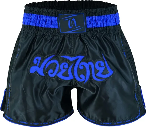 Vista 7 de UFG PRO - Elite Series Muay Thai Short - Boxeo MMA Muay Thai Entrenamiento y Lucha Todo negro