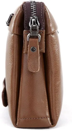 Vista 3 de SIMU - Bolso de mano para hombre, de piel auténtica, de gran capacidad, suave