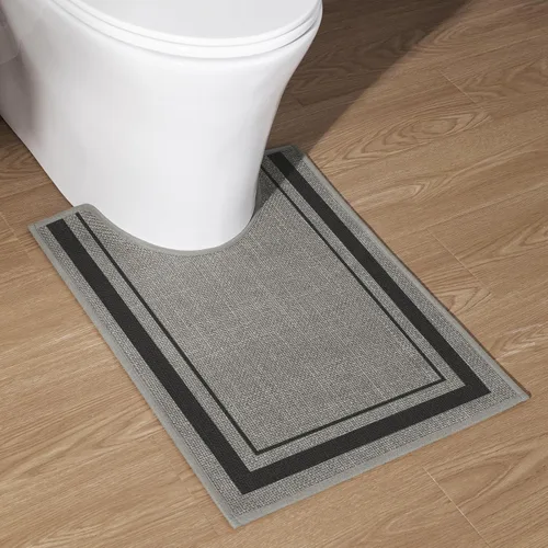 Vista 20 de chakme Juego de 2 alfombras de baño ultrafinas, absorbentes, antideslizantes, lavables a máquina, color beige oscuro, 17 x 24 pulgadas + tapete