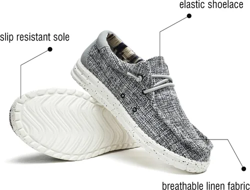 Vista 3 de Mocasines lavables a máquina para hombre, con cordones, informales, cómodos y transpirables, zapatos náuticos para el trabajo, suela suave, zapatos